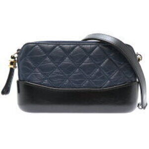 Chanel Sealed Gabrielle de Leather Shoulder Bag Navy Blue